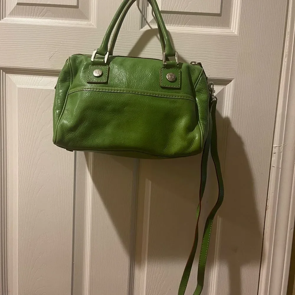 Michael Kors lime Green Leather Satchel with silver tone hardwares. - Picture 2 of 16